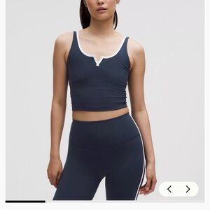 Lululemon Navy and White Align Notch Tank